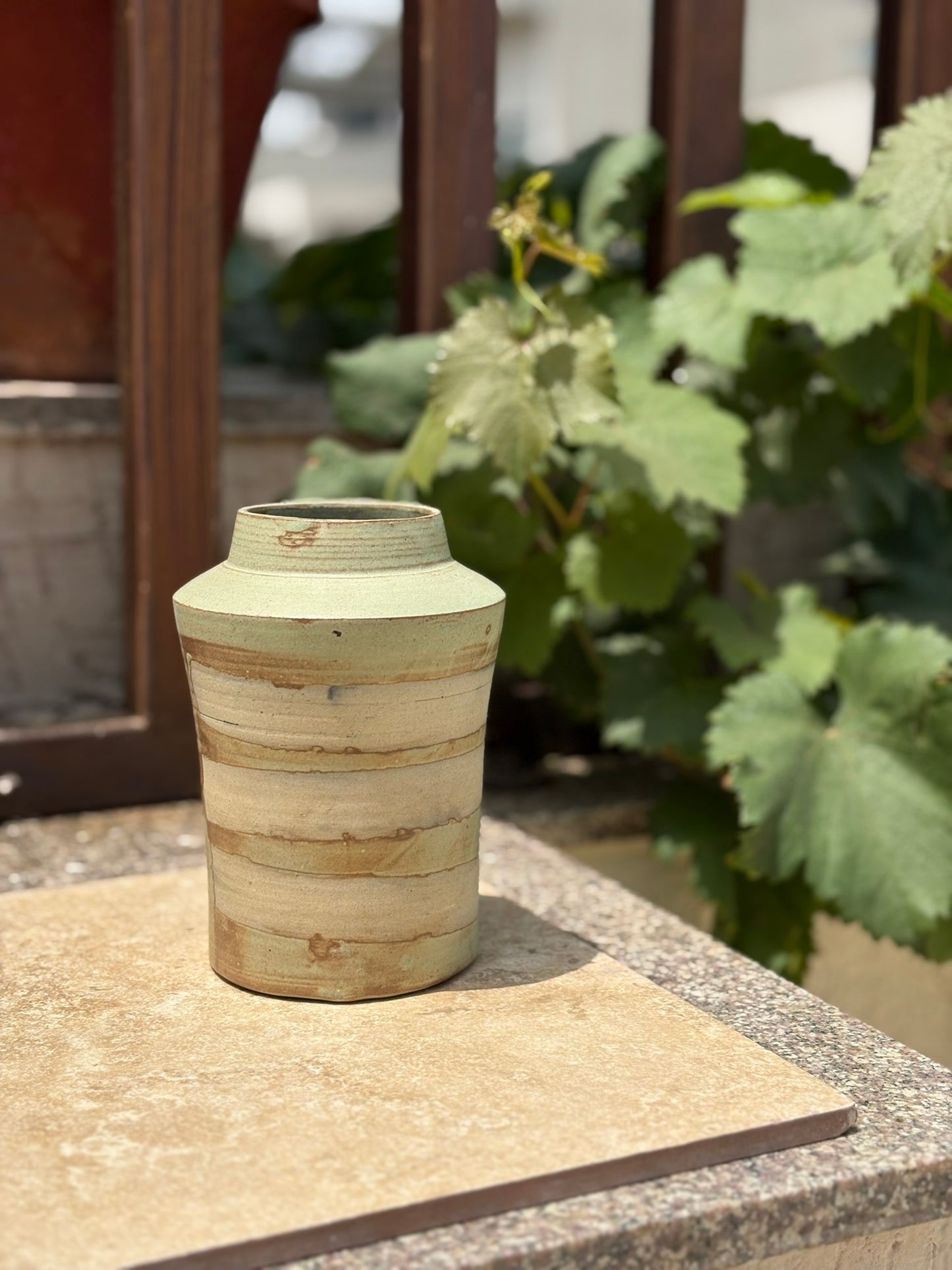 Stonewashed Green Vase