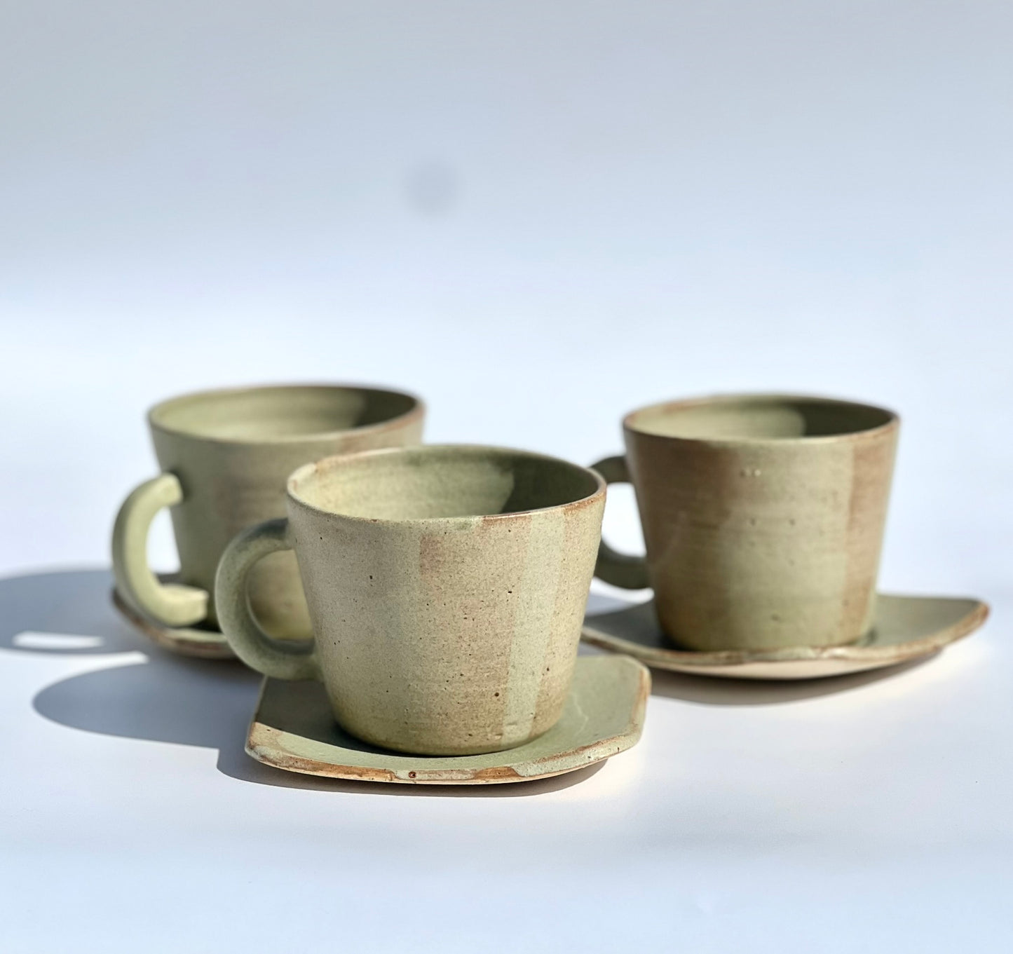 Stonewashed cup and saucer